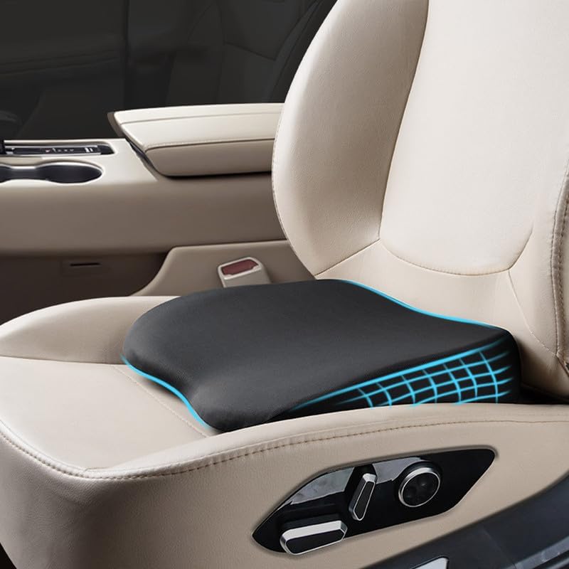 Sothuba Car Seat Cushion for Driving,Car Booster Seat Cushion for Short Drivers,Portable Driver Seat Cushion to Raise Height 3.5 in,Office Chair Back Support Pillow for Lower Back Pain Relief - Image 1